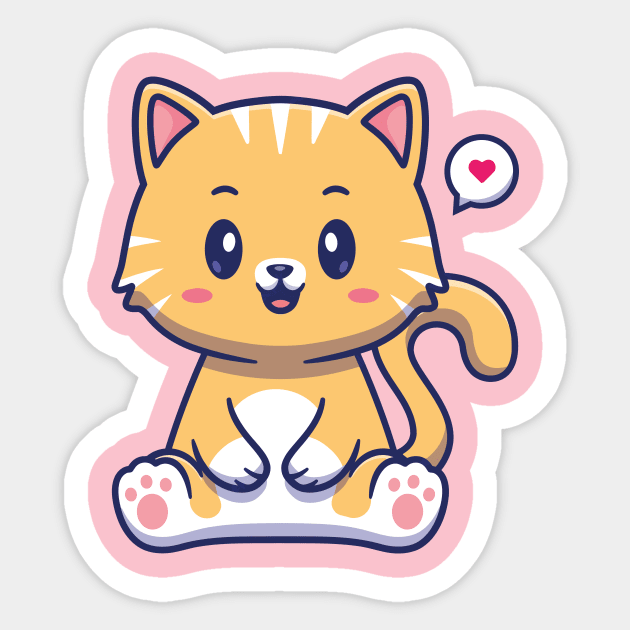 Feline Love: Sweet Charm in Every Purr Sticker by DogsandCats